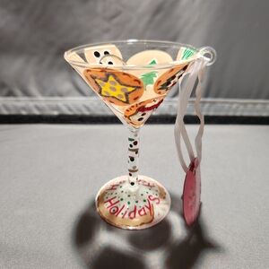 Lolita Mini-Tini Holiday Christmas Martini Glass Ornament - Multicolor